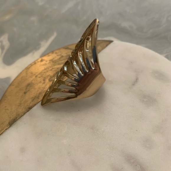 Gold Geometric Oversized Ring - Picture 3 of 5